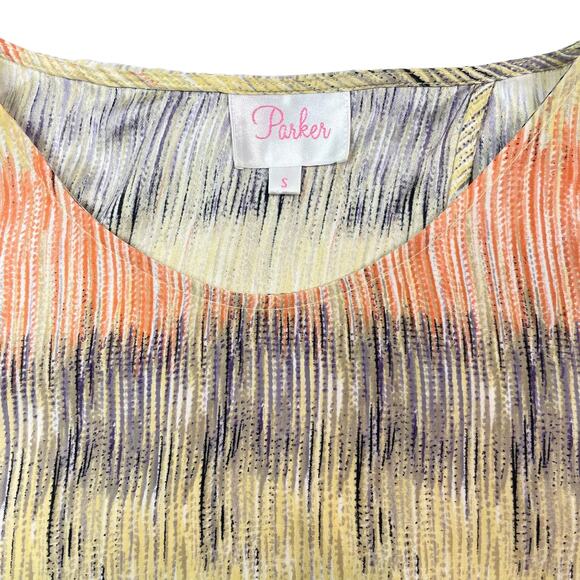 PARKER 100% Silk Blouse Split Rear Sz Small - Picture 3 of 5